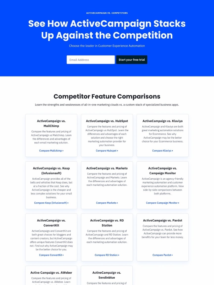 ActiveCampaign Comparison Screenshot
