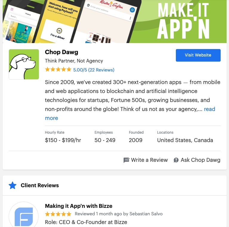 Chop Dawg review on GoodFirms
